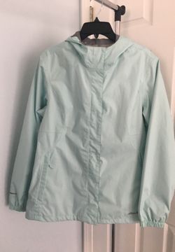Eddie Bauer woman’s rain coat jacket size L aqua color