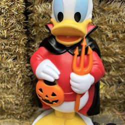 2 FT DISNEY DONALD DUCK  DEVIL SUIT BLOW MOLD HALLOWEEN DECOR LIGHTED NEW! Gemmy