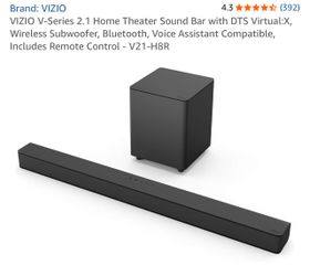 VIZIO V-Series 2.1 Soundbar + Wireless Subwoofer – V21-H8R