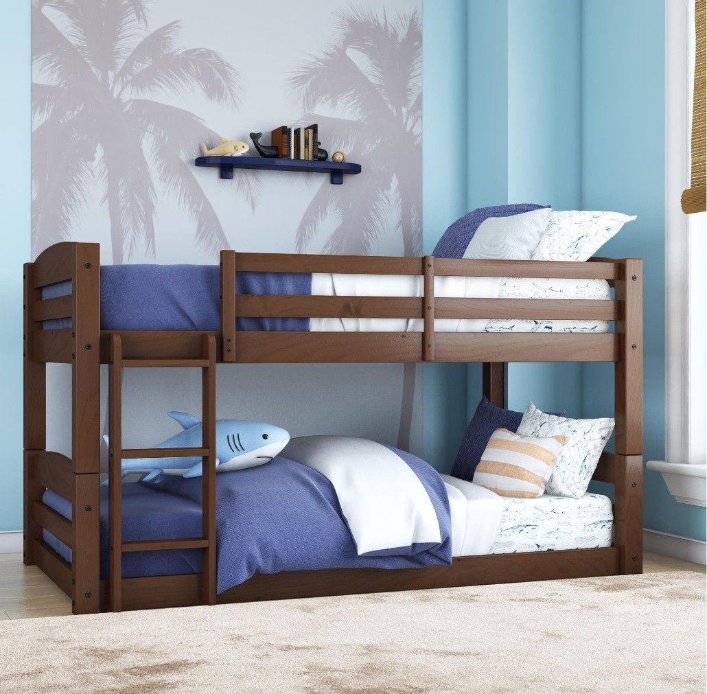 Solid Wood Twin Bunk Bed Convertible to 2 Separate Beds