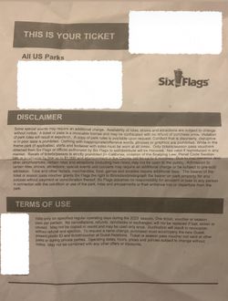 1 Six Flags Fiesta Texas Ticket