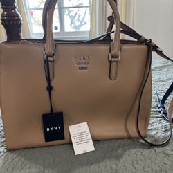 Donna Karen, leather satchel purse handbag