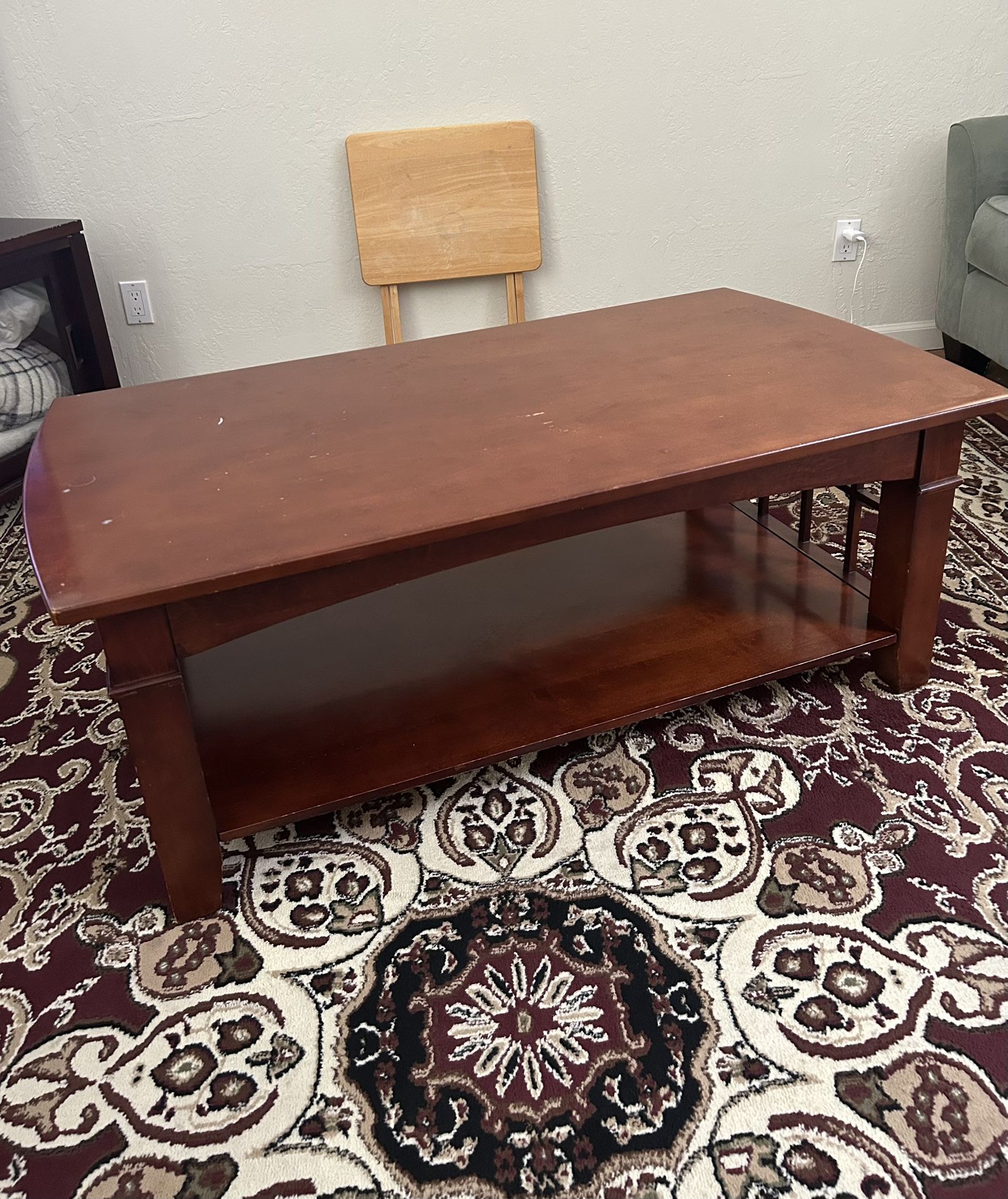 Finished wood coffee table