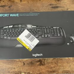 Logitech MK550 Wireless Wave K350 Keyboard and Mouse Combo — Includes Keyboard and Mouse, Long Battery Life, Ergonomic Wave Design with Wireless Mouse