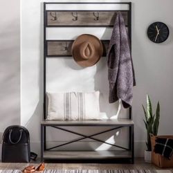 New Modern Farmhouse Hall Tree with Bench
