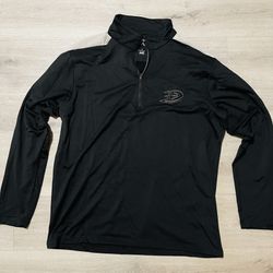 Anaheim Ducks Antigua Tribute Quarter-Zip Pullover Top - Black Large