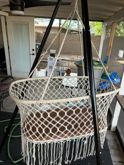 Hanging Macrame Woven Baby Bassinet 