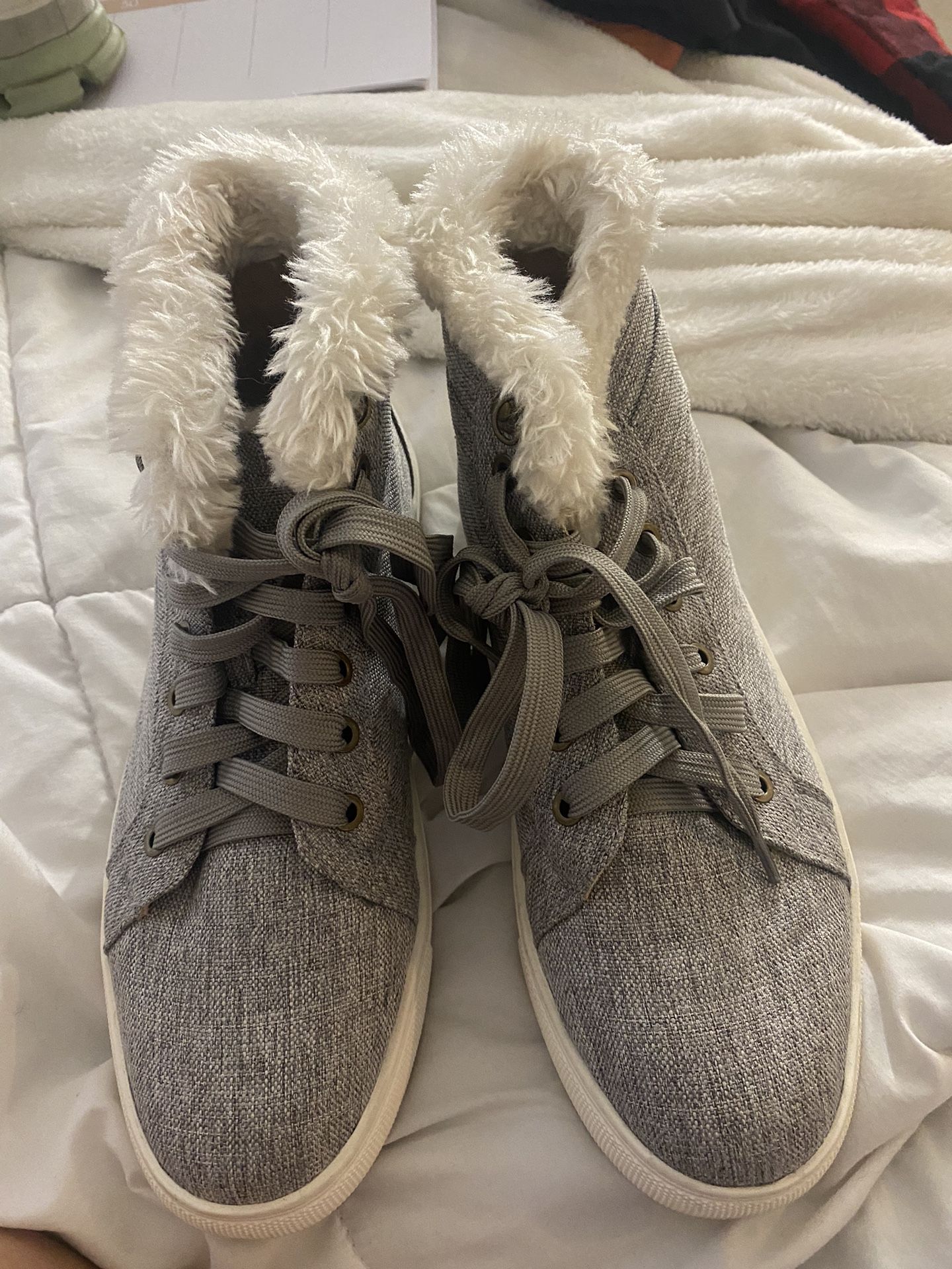 new grey high top booties/shoes