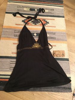 SUN HALTER TOP MY AQUA size medium