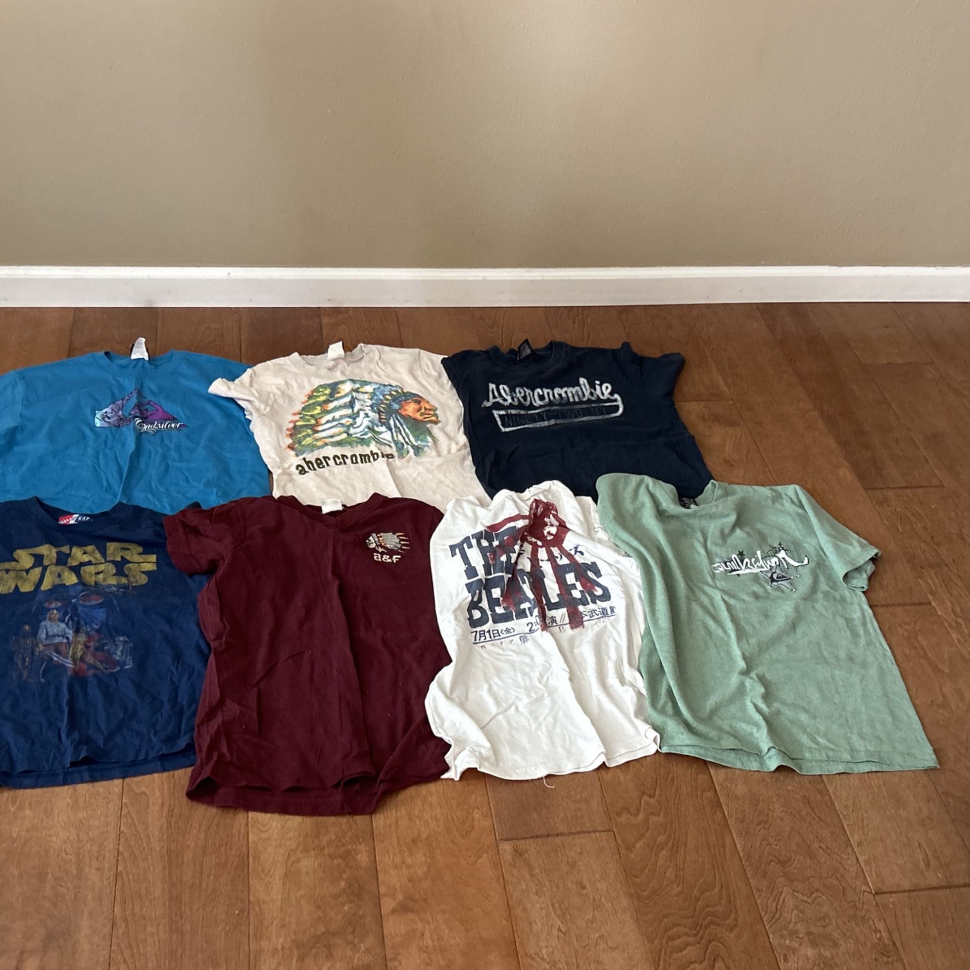 Lot Of 7 Boys T-shirts Size Large Abercrombie, Quicksilver