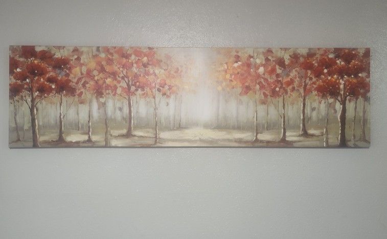 4 Piece Orange Floral Pictures with Matching Flower Arrangement