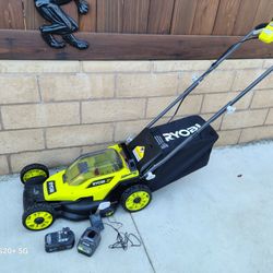 Ryobi 18v Cordless Battery Walk Behind Push Lawn Mower 