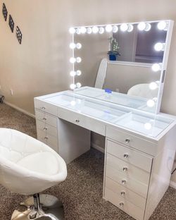 Glam vanity set same day delivery no money down no credit need 0% interest