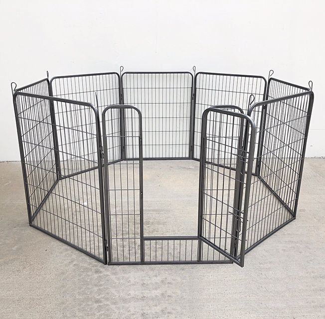 (NEW) $125 Heavy Duty 40” Tall x 32” Wide x 8-Panel Pet Playpen Dog Crate Kennel Exercise Cage Fence Play Pen 
