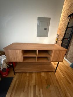 Novogratz Cooper Media Credenza/DJ Stand, Walnut