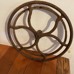 Antique 14inch Diameter   Sawing Mashine Belt Pulley