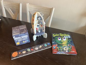 STEM Wooden Activity Spaceship Planet Puzzle and Facts Nesting Boxes