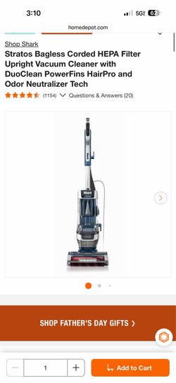 Shop Shark Stratos Bagless Corded HEPA Filter Upright Vacuum Cleaner with DuoClean PowerFins HairPro and Odor Neutralizer Tech