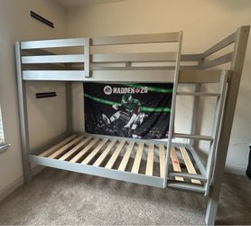 Solid Wood Twin Over Twin Bunk Bed – Heavy Duty