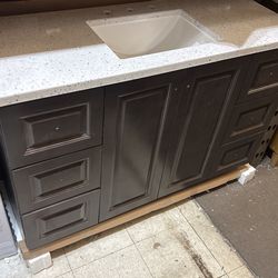 49in Brown Vanity With Top