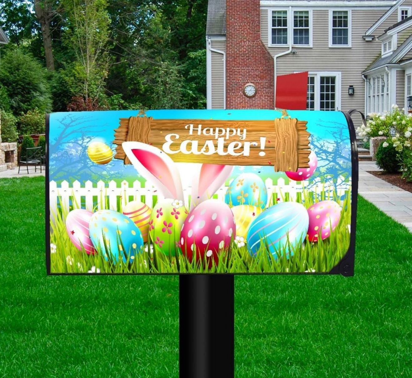Easter Mailbox Wrap cover Bunny Rabbit Spring Wrapper Eggs