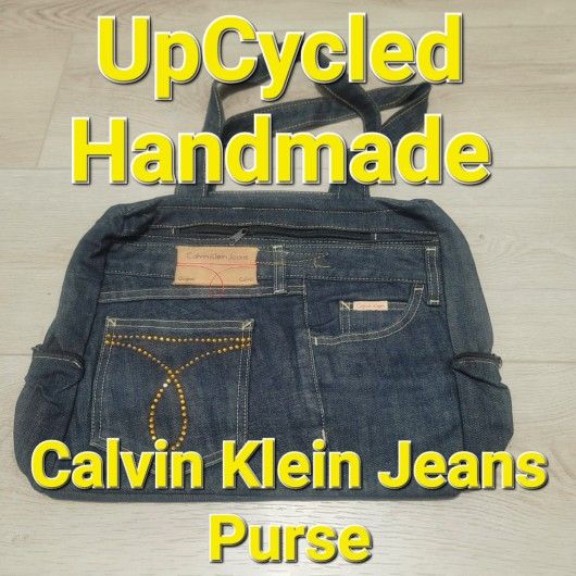 ☆Brand NEW ☆RE-Purposed ☆UpCycled ☆Handmade ☆Calvin Klein Jeans Denim Purse Hand Bag Tote