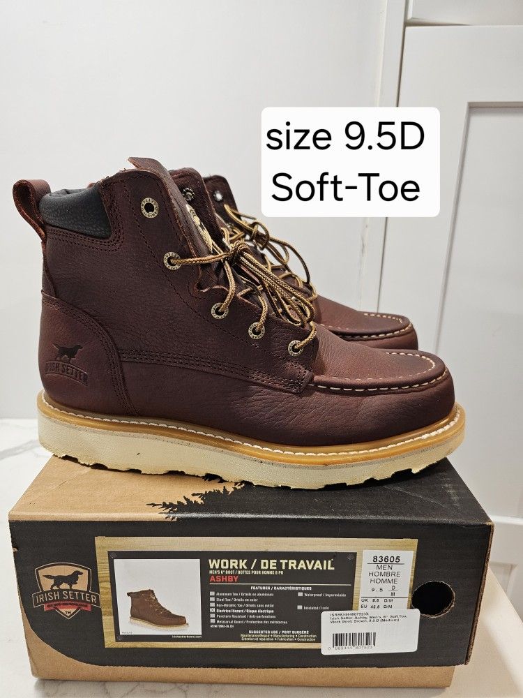Red Wings Irish Setter Soft Toe Work Boots Size 9.5D