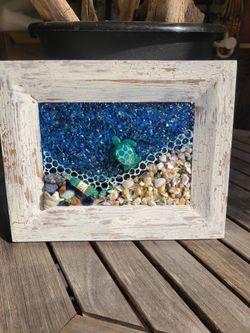 Sea Turtle Glass, Shell Resin Art