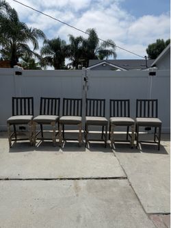 Set of 6 Counter Height Dining Chairs / Bar Stools