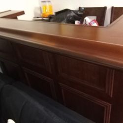 Wooden Bar With Two Wooden Chairs 