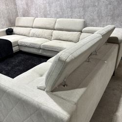 Beautiful Gray Sectional couch with Adjustable Headrests - FREE DELIVERY $650