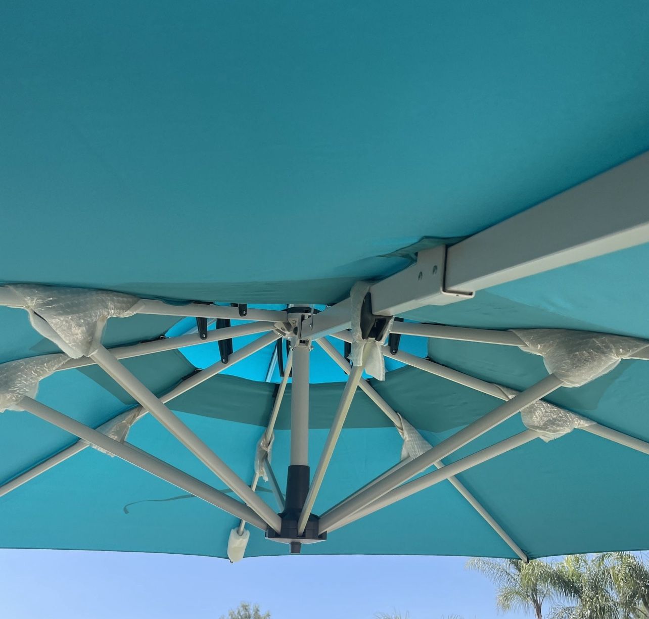 flowered 54 round patio table cover with umbrella hole Square Outdoor Tablecloth 54x54 Inch, Cloth Waterproof Tablecloths Table Cover, Garden/Yard Table Covers with Zipper Offset Cantilever Umbrellas 颜色:Dark Blue brand_Streamlight Let DII products become