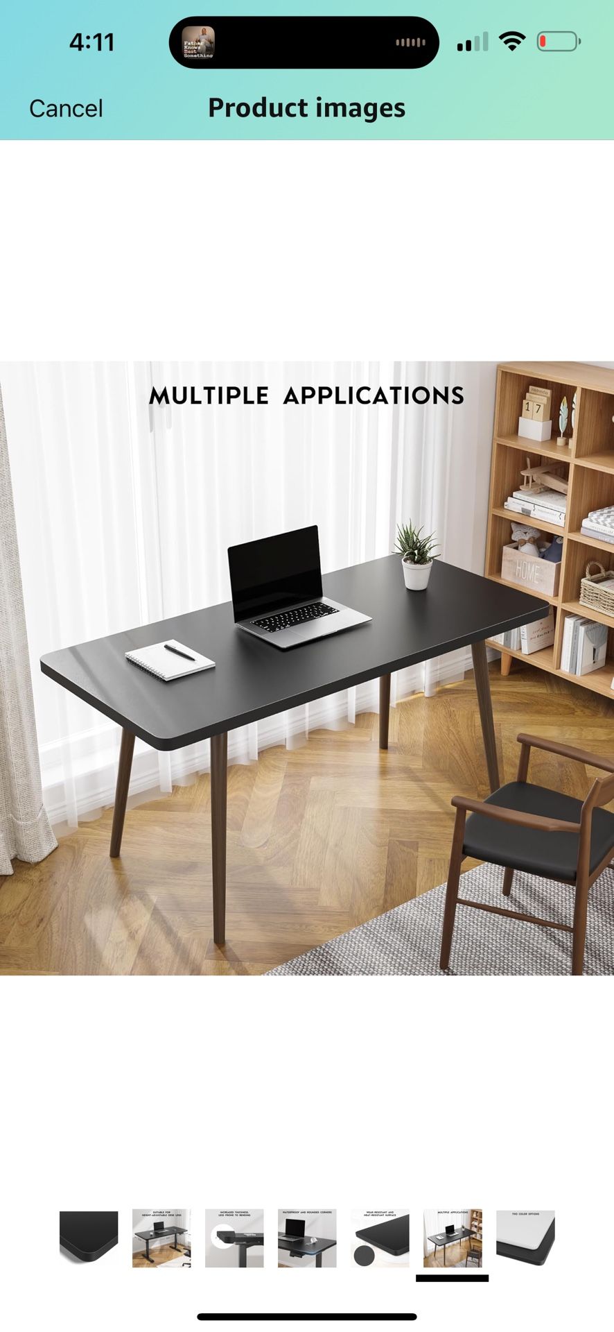 NEW Black Desktop – 53.5” Solid Wood Tabletop for Standing Desk