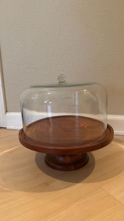 Magnolia Wood and Glass Cake stand