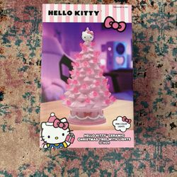New Hello Kitty Ceramic Christmas Tree With Lights 12 Inch 