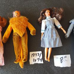 Vintage 1973 And 1974 Set Of 4 - 8" Wizard Of Oz Action Figures