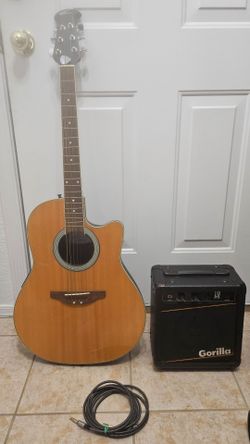Acoustic-Electric Guitar with Gorilla Amp and Cable