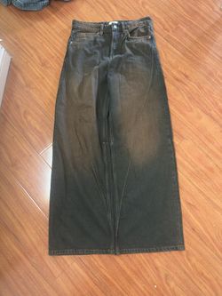 super baggy brown faded wash jeans