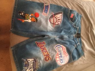 Rare Vintage Y2K 90s NBA Denim Shorts 