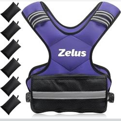 ZELUS Weighted Vest for Men and Women | 4-10lb Vest with 6 Ironsand Weights for Home Workouts | Adjustable Body Weight Vest Exercise S