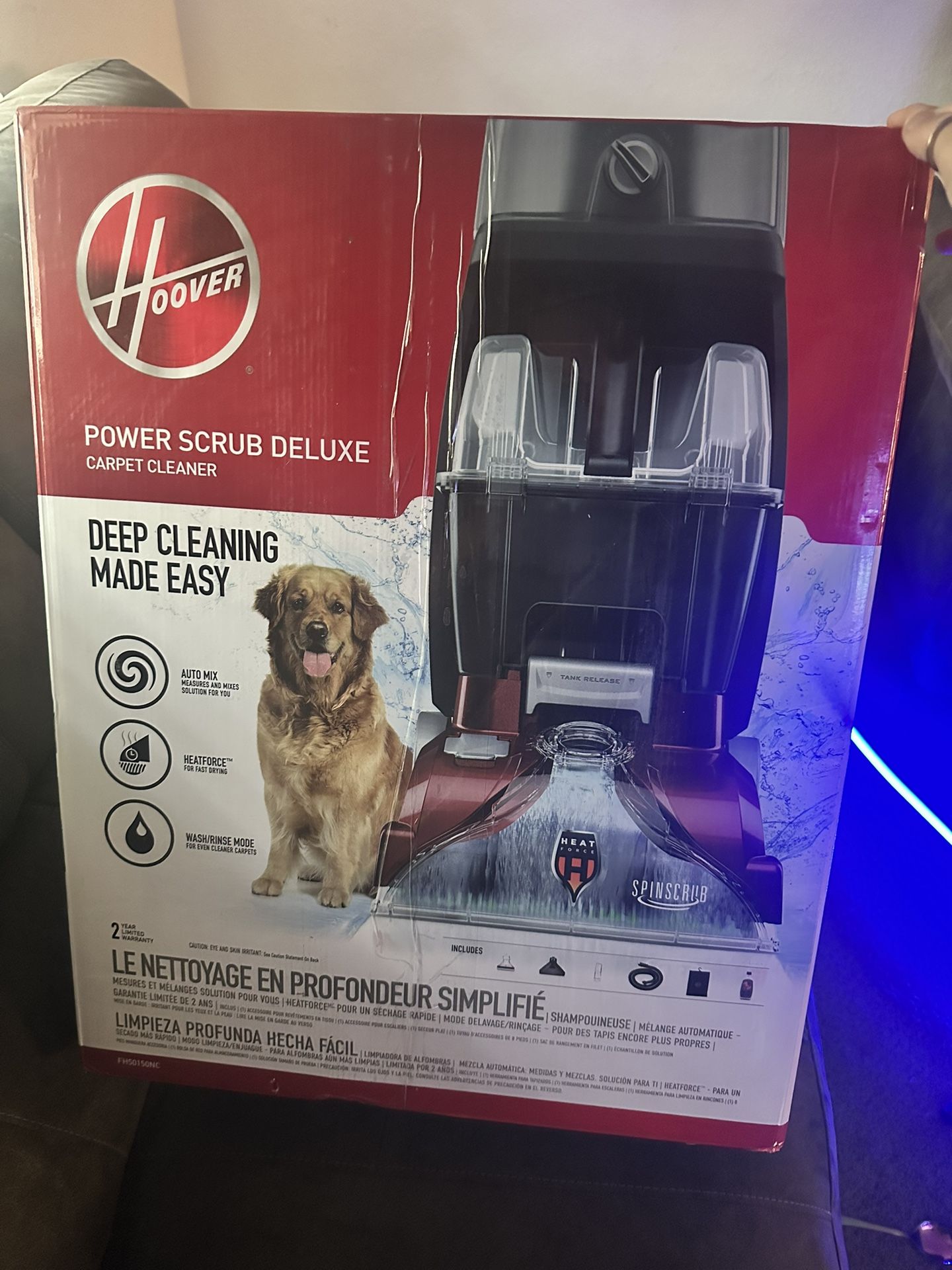 Hoover carpet cleaner, power, scrub deluxe