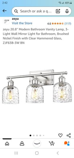 Zeyu 3 light vanity light brushed nickle - NEW