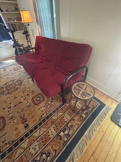 Burgundy futon