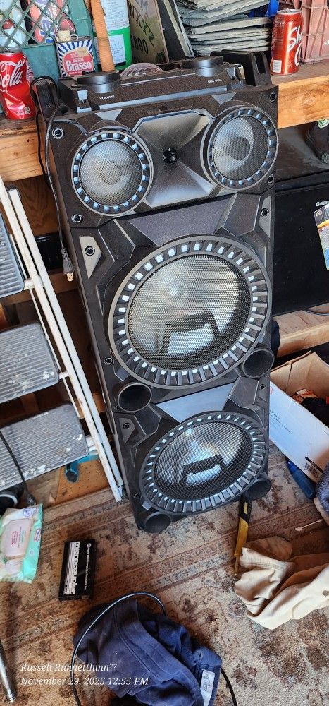 beFree Sound Rechargeable Bluetooth Double Subwoofer Portable Party Speaker.