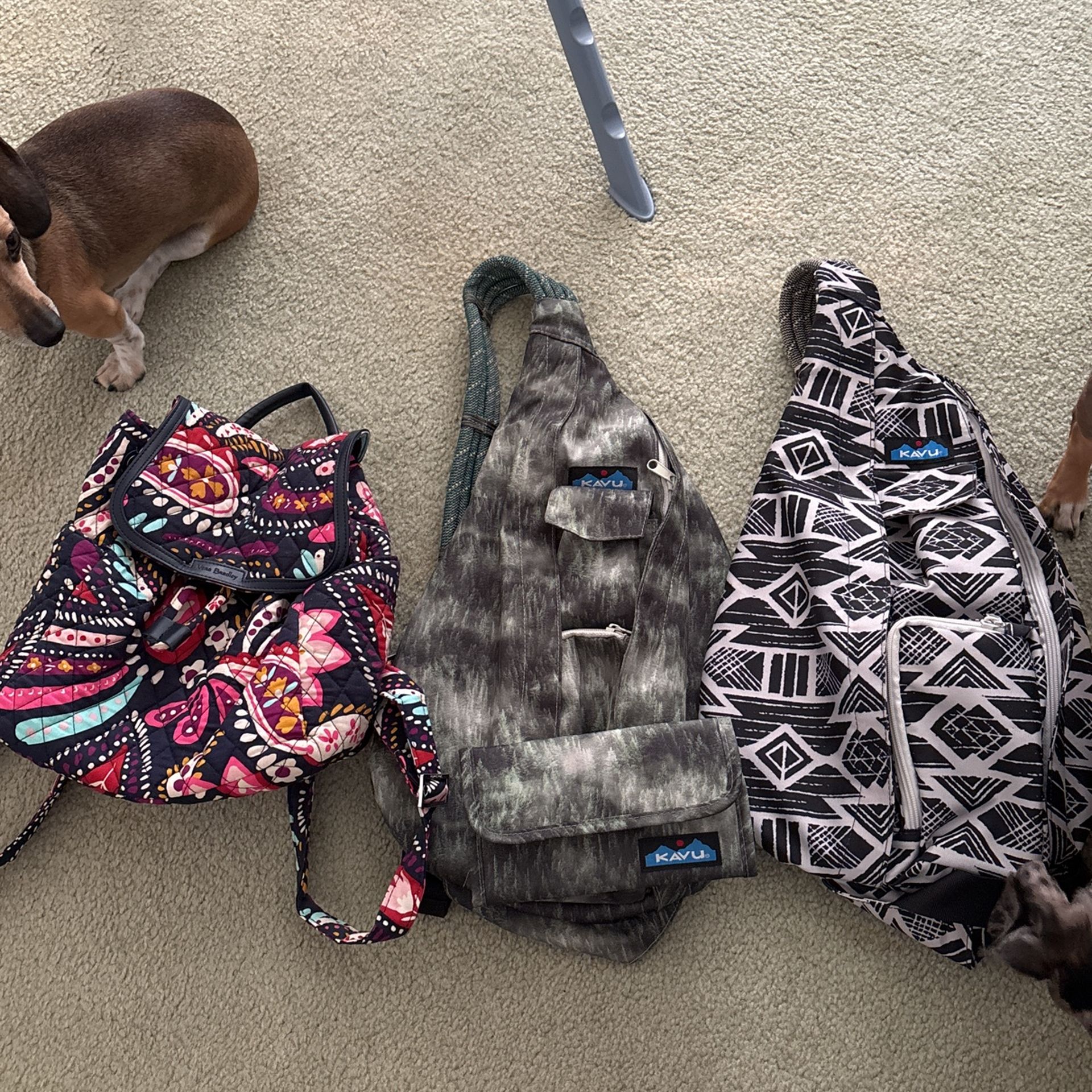 2 Kavu Bags, One Matching Wallet, Vera Bradley Backpack