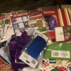 Boxes, tissue, paper name tags