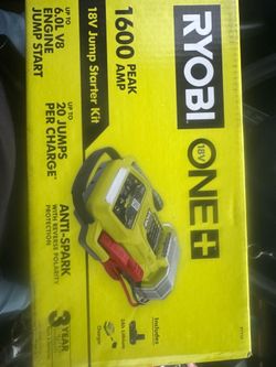 RYOBI 18V ONE+ 1600 Peak Amp Jump Starter Kit