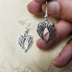 Silver Angel Wing Earrings