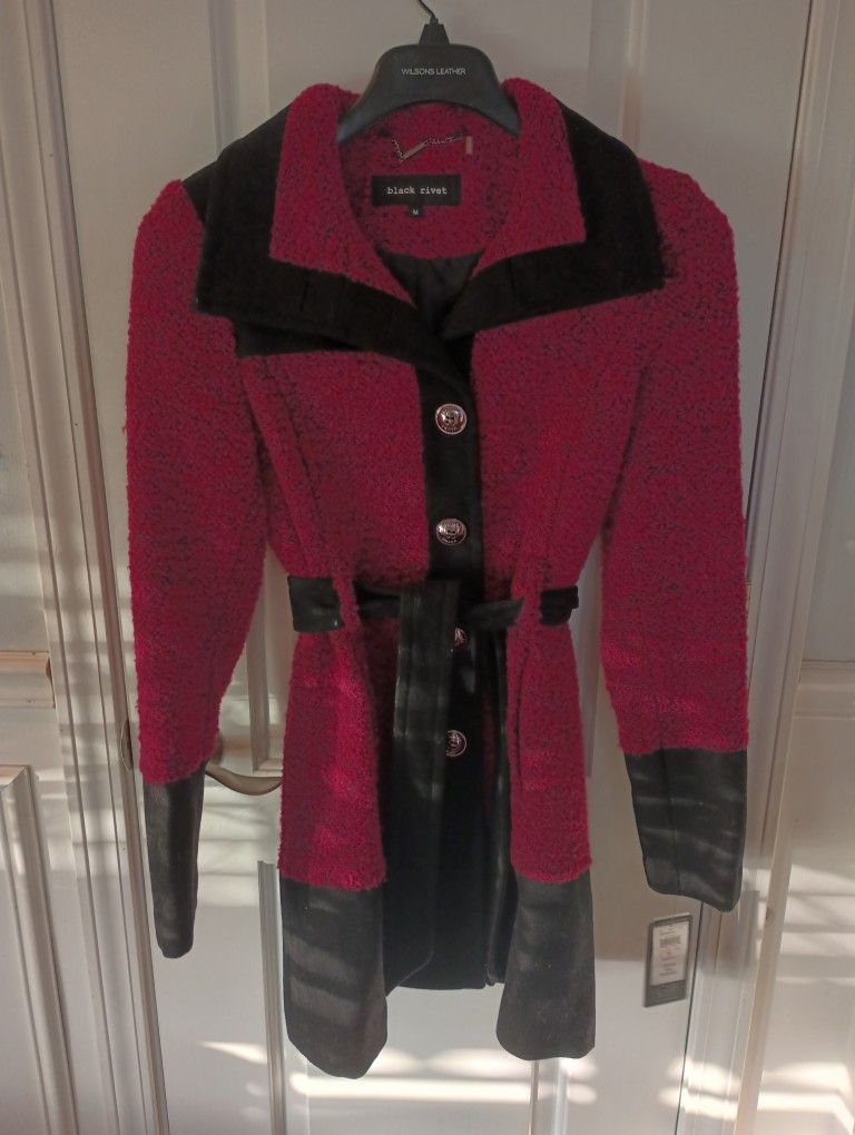 Black Rivet Jacket Magenta w Black