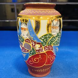 Vintage Japanese Satsuma Marriage Vase 
